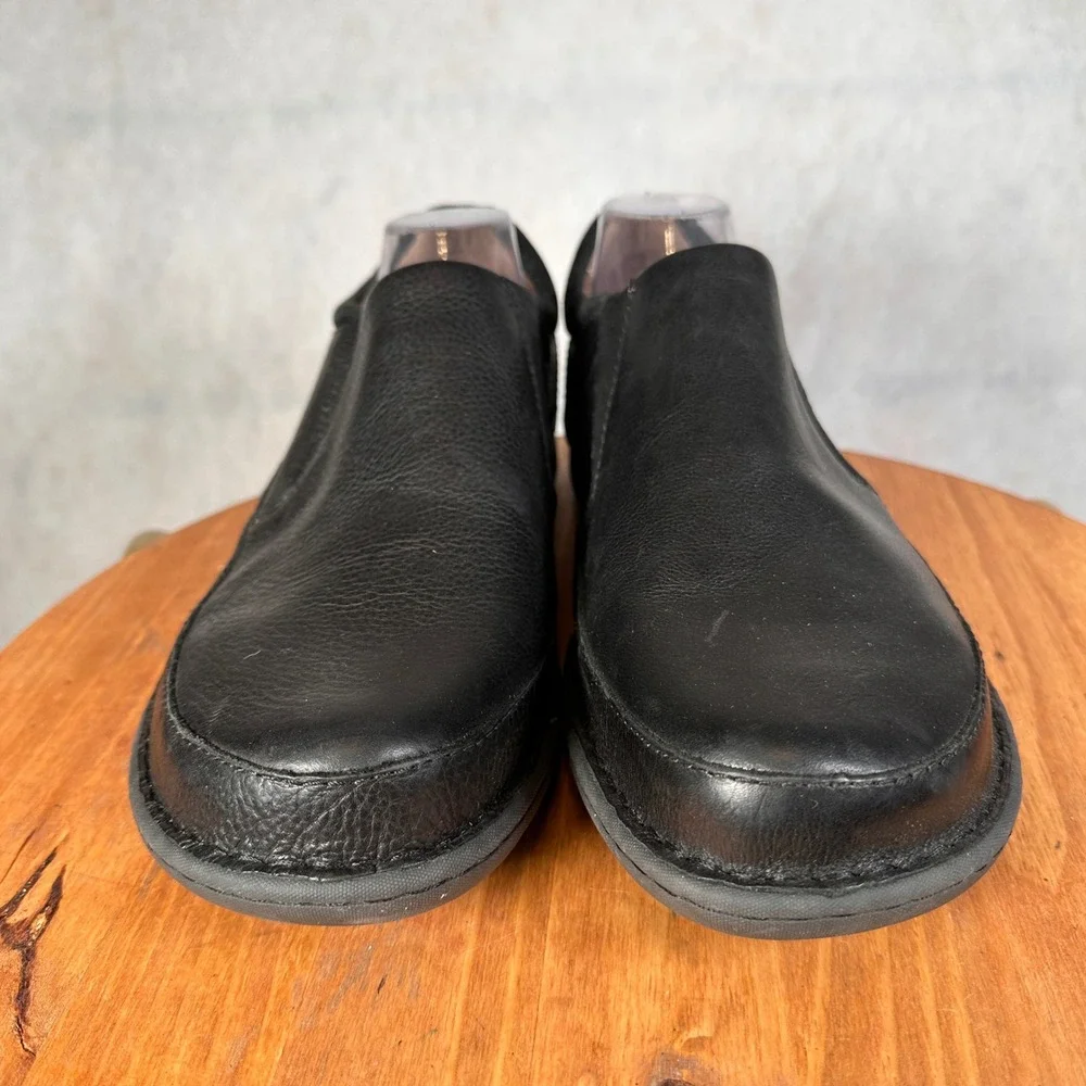 Born H48203 Slip On Loafers Mens 14 Black Good Leather Comfort Walking Shoes
